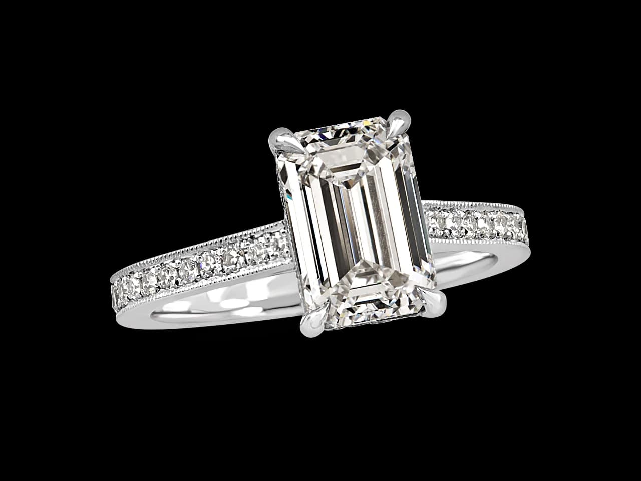 The Evelyn Pave Solitaire with Hidden Halo
